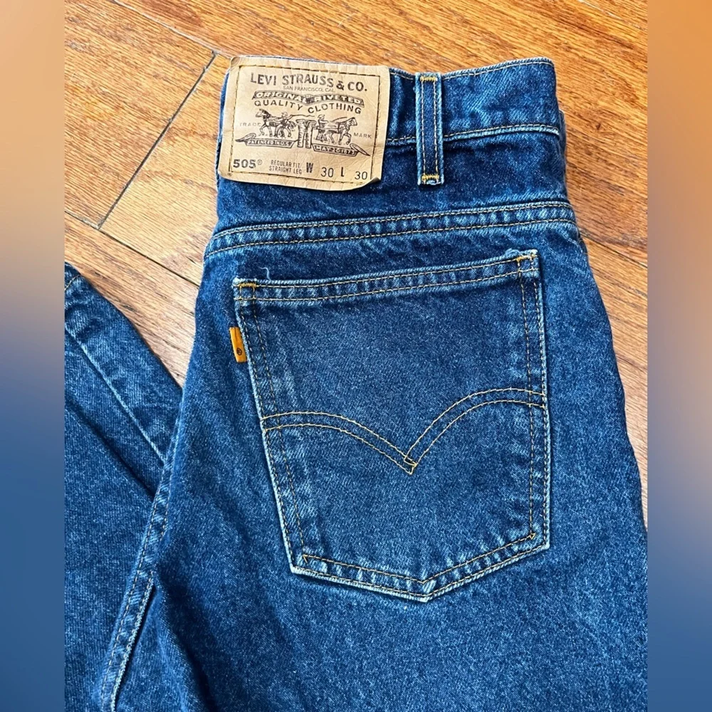 Levi’s 505 Vintage 90’s orange tab Denim Jeans Regular Size 30W